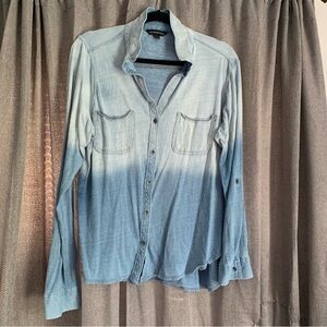 Rock & Republic Ombré Blue Button Down Size Large